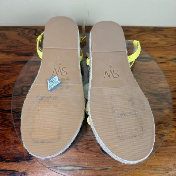 Stuart Weitzman Mykonos Braided Strap Espadrille Flat in lemon yellow / natural - Picture 13 of 14